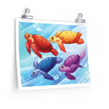 Load image into Gallery viewer, &quot;Four Turtles&quot; Poster • Artwork from Gosh Darn Bubbles!
