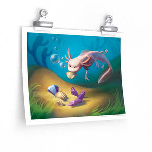 "Organized Axolotl" Poster • Artwork from Gosh Darn Bubbles!