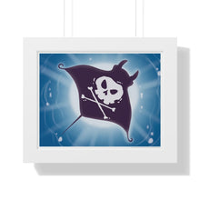 Load image into Gallery viewer, &quot;Pirate Manta Ray&quot; Framed Poster • Artwork from Gosh Darn Bubbles!
