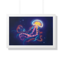 Load image into Gallery viewer, &quot;Enlightened Jellyfish&quot; Framed Poster • Artwork from Gosh Darn Bubbles!
