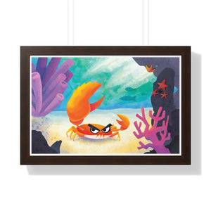 "Grab Crab" Framed Poster • Artwork from Gosh Darn Bubbles!