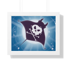 Load image into Gallery viewer, &quot;Pirate Manta Ray&quot; Framed Poster • Artwork from Gosh Darn Bubbles!

