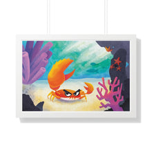 Load image into Gallery viewer, &quot;Grab Crab&quot; Framed Poster • Artwork from Gosh Darn Bubbles!
