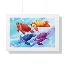 Load image into Gallery viewer, &quot;Four Turtles&quot; Framed Poster • Artwork from Gosh Darn Bubbles!
