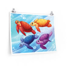 Load image into Gallery viewer, &quot;Four Turtles&quot; Poster • Artwork from Gosh Darn Bubbles!
