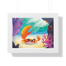 Load image into Gallery viewer, &quot;Grab Crab&quot; Framed Poster • Artwork from Gosh Darn Bubbles!
