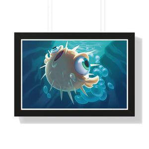 "Plundering Pufferfish" Framed Poster • Artwork from Gosh Darn Bubbles!