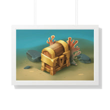 Load image into Gallery viewer, &quot;Sunken Chest&quot; Framed Poster • Artwork from Gosh Darn Bubbles!
