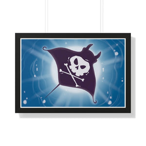 "Pirate Manta Ray" Framed Poster • Artwork from Gosh Darn Bubbles!
