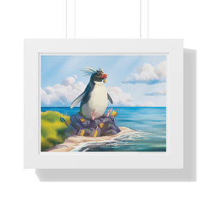 "Lockrocker Penguin" Framed Poster • Artwork from Gosh Darn Bubbles!