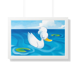 "Duck with an Afro" Framed Poster • Artwork from Gosh Darn Bubbles!
