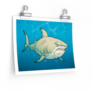 "Jerkface Shark" Poster • Artwork from Gosh Darn Bubbles!
