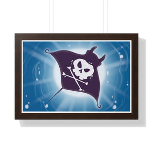 "Pirate Manta Ray" Framed Poster • Artwork from Gosh Darn Bubbles!