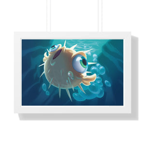 "Plundering Pufferfish" Framed Poster • Artwork from Gosh Darn Bubbles!
