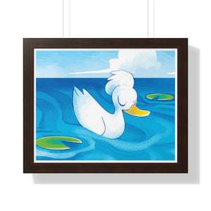 "Duck with an Afro" Framed Poster • Artwork from Gosh Darn Bubbles!
