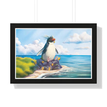 Load image into Gallery viewer, &quot;Lockrocker Penguin&quot; Framed Poster • Artwork from Gosh Darn Bubbles!

