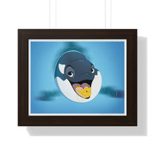 Load image into Gallery viewer, &quot;Gold-Digging Killer Whale&quot; Framed Poster • Artwork from Gosh Darn Bubbles!
