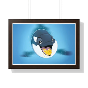 "Gold-Digging Killer Whale" Framed Poster • Artwork from Gosh Darn Bubbles!