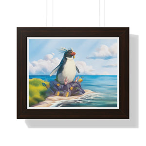 "Lockrocker Penguin" Framed Poster • Artwork from Gosh Darn Bubbles!