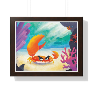 "Grab Crab" Framed Poster • Artwork from Gosh Darn Bubbles!