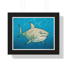 Load image into Gallery viewer, &quot;Jerkface Shark&quot; Framed Poster • Artwork from Gosh Darn Bubbles!
