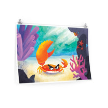 Load image into Gallery viewer, &quot;Grab Crab&quot; Poster • Artwork from Gosh Darn Bubbles!
